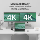Plugable Technologies USB C to HDMI Adapter, Dual Monitor 4K 60Hz for Apple Mac M1/M2/M3, DisplayLink Multiple Displays for Thunderbolt Macbook or iMac, Driver Required (USBC-6950M)