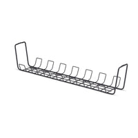 StarTech.com Under Desk Cable Management Tray, 24" Long, Metal Basket Style Cable Organizer, Screw-On Installation, Power Bar Holder, Metal, Black, TAA-Compliant