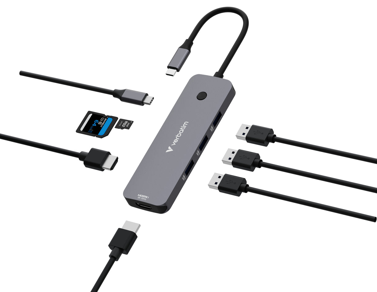 Verbatim CMH-08 USB Type-C 5000 Mbit/s Silver