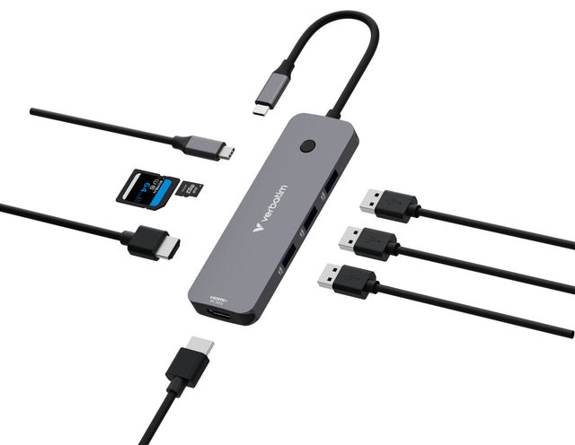 Verbatim CMH-08 USB Type-C 5000 Mbit/s Silver