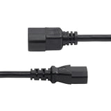 StarTech.com 2ft (60cm) Power Extension Cord, C14 to C13 PDU Power Cord, 10A 250V, 18AWG, Black Extension Cable, AC Power Cable for PDU/Power Supply, TAA Compliant, UL Listed