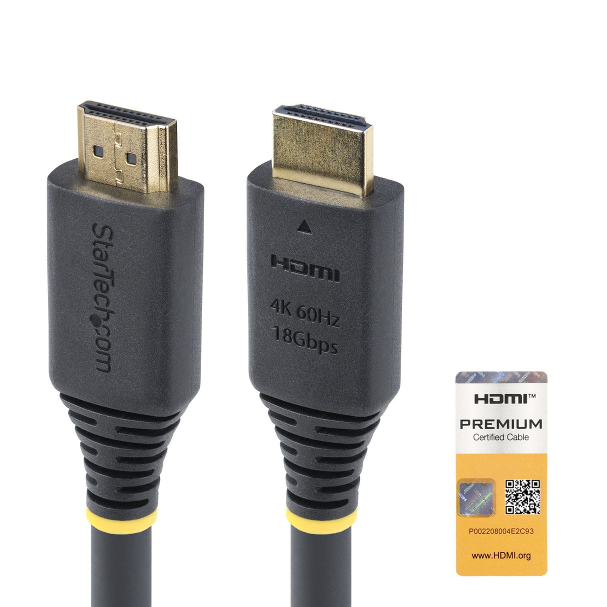 StarTech.com 20ft (6m) Premium Certified High Speed HDMI Cable, 4K 60Hz/1440p 144Hz, HDR10/HDCP 2.2/ARC, 18Gbps, UHD HDMI 2.0 Cord for TV/Monitor/Display, TPE Jacket