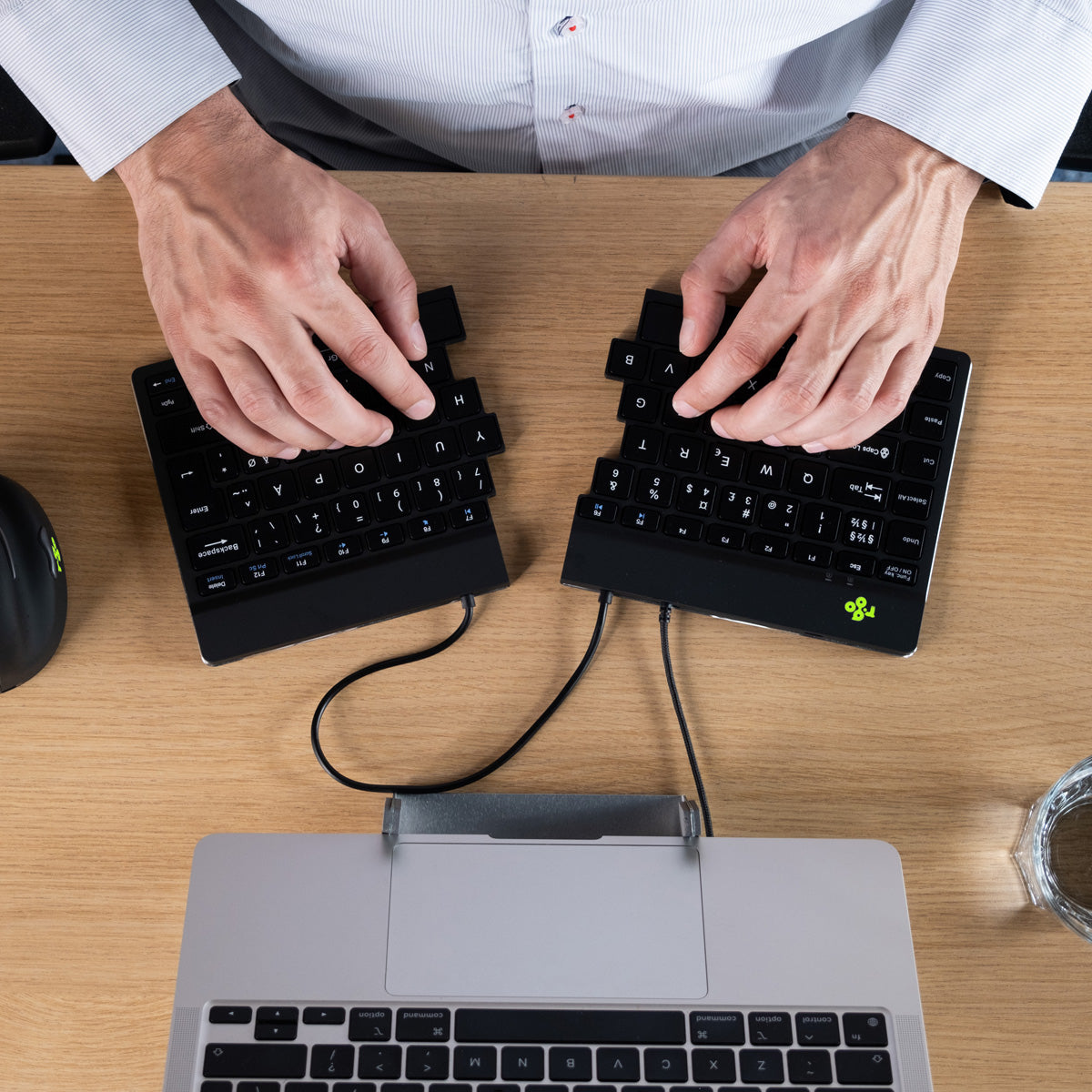 R-Go Tools Ergonomic keyboard R-Go Split Break v2 with break software, ergonomic split keyboard, QWERTY (US), Wired, black