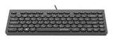 Manhattan Slim Wired USB Mini Keyboard, 12 Multimedia/Function Keys, Built-in 1.5 m (5 ft.) USB-A Cable, Compact, Low-Profile Format, for PC and Laptop, Black