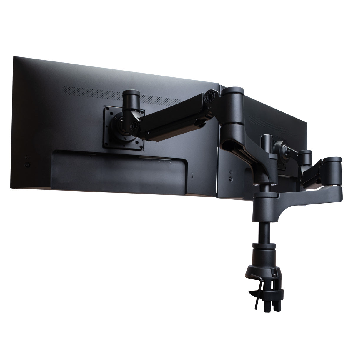 R-Go Tools Monitor arm R-Go Caparo Dual, for two monitors, adjustable with gas spring, 3-9 kg load capacity, 100% circular, black