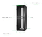 APC NetShelter SX, Networking Rack Enclosure, 48U, 2258H x 750W x 1200D mm, with Sides, Black
