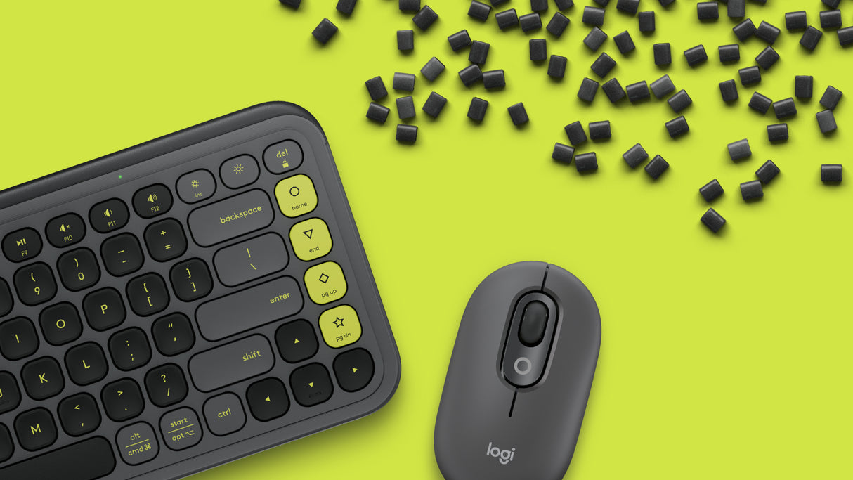 Logitech POP Icon Combo keyboard Mouse included Universal Bluetooth QWERTY English Granite, Green
