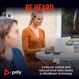 HP Poly Voyager Free 60+ UC Carbon Black Earbuds +BT700 USB-C Adapter +Touchscreen Charge Case