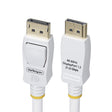 StarTech.com 10ft (3m) White VESA Certified DisplayPort 1.2 Cable, 4K 60Hz, 21.6Gbps, Latching DP Connectors, DP 1.2 DisplayPort Cable, DP Monitor Cord, M/M
