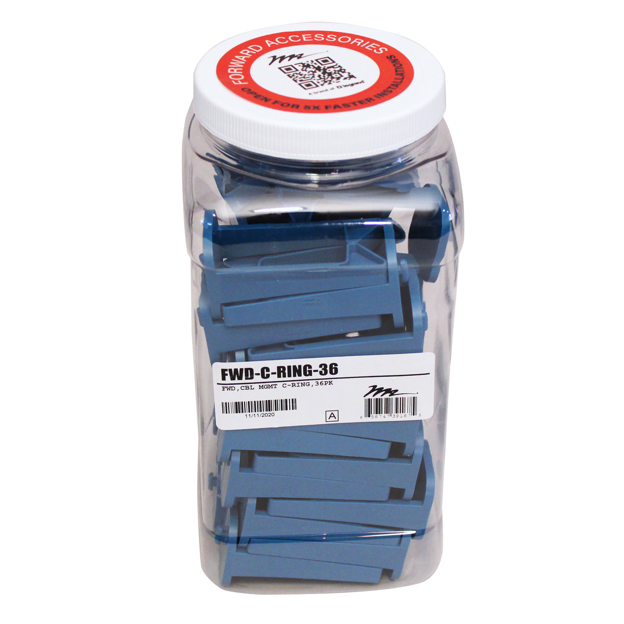 Middle Atlantic Forward C Style Ring Cable Management - 12 Pieces