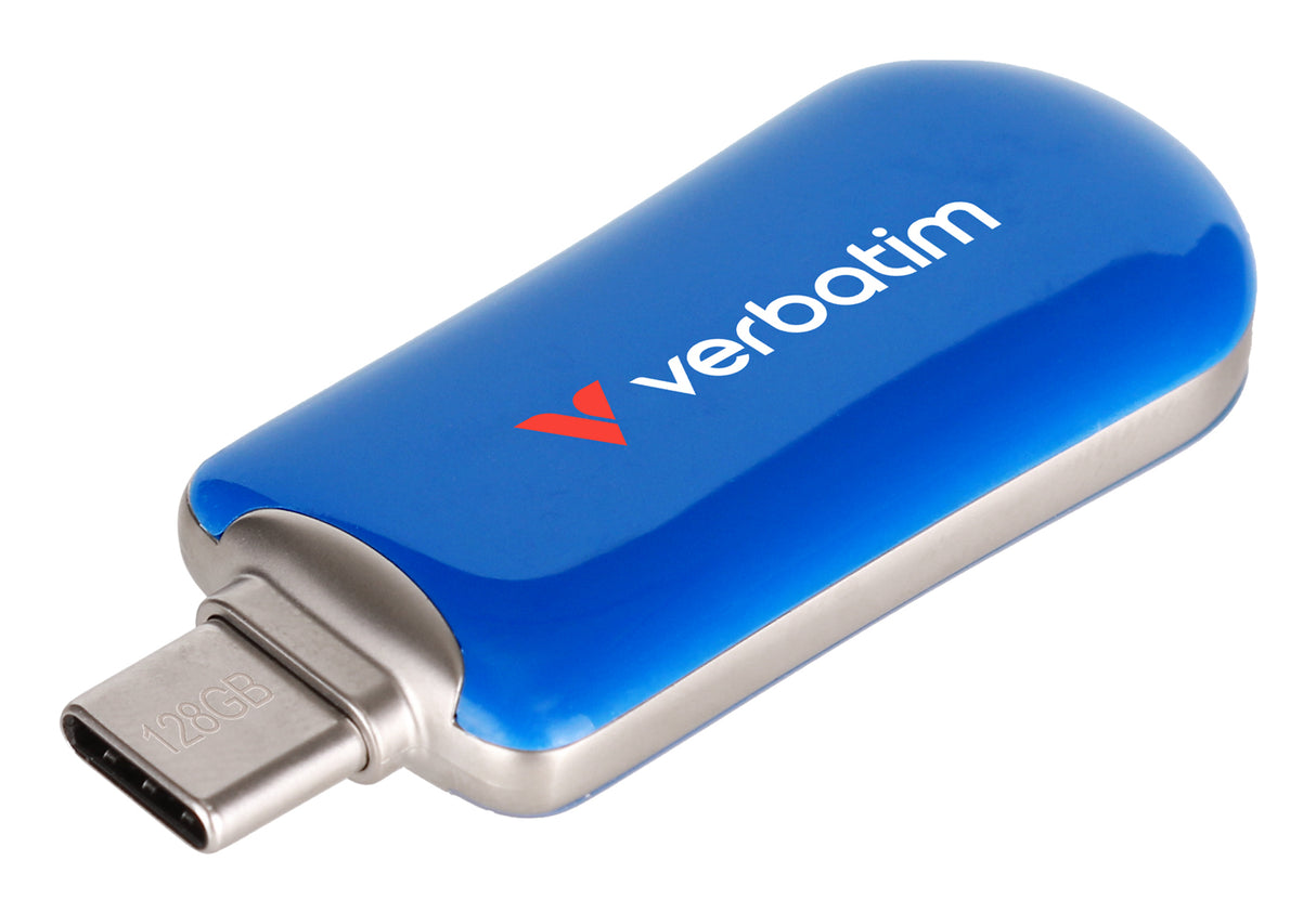 Verbatim Plectra USB-C Flash Drive Blue 128GB