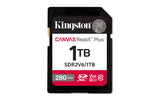 Kingston Technology 1TB Canvas React Plus SDXC UHS-II 280R/150W U3 V60 for Full HD/4K