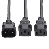 StarTech.com 6ft (1.8m) Power Cord Splitter, C14 to 2x C13 AC Power Cable, 10A 250V, 18AWG, AC Power Cord Splitter, PC Power Supply Cable, TAA Compliant, UL Listed
