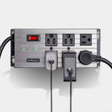 StarTech.com 6-Outlet Industrial Power Strip 125V/15A, EMI/RFI Isolation, Surge Protection, Mountable PDU, Attached 8ft/2.4m Cord, NEMA 5-15P/R, UL Listed, TAA