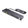 StarTech.com 8-Outlet Horizontal Rack Mount Metered PDU, 1U Server Power Strip w/Surge Protector, 125V/15A, 8ft (2.4m) Power Cable, Power Distribution Unit, TAA
