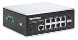Intellinet Industrial 8-Port Gigabit Ethernet PoE+ Layer 2+ Web-Managed Switch with 2 SFP Ports IEEE 802.3at/af (PoE+/PoE) Compliant, PoE Power Budget up to 240 W, Layer 2+/Layer 3 Lite, IP30-Rated Metal Housing, Self-Healing Network, Endspan...