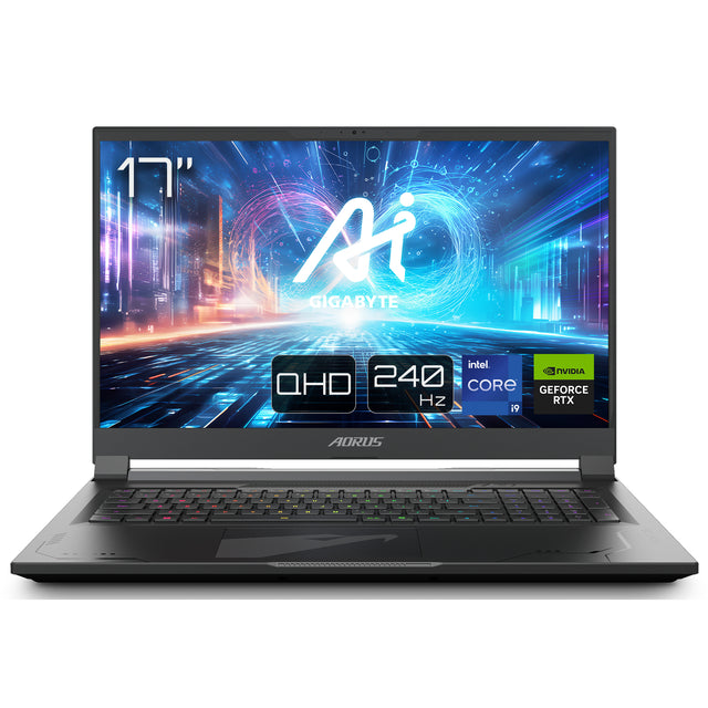 GIGABYTE AORUS 17X AXG-64US665SH laptop Intel® Core™ i9 i9-14900HX 43.9 cm (17.3") Quad HD 32 GB DDR5-SDRAM 2 TB SSD NVIDIA GeForce RTX 4080 Wi-Fi 6E (802.11ax) Windows 11 Home Black