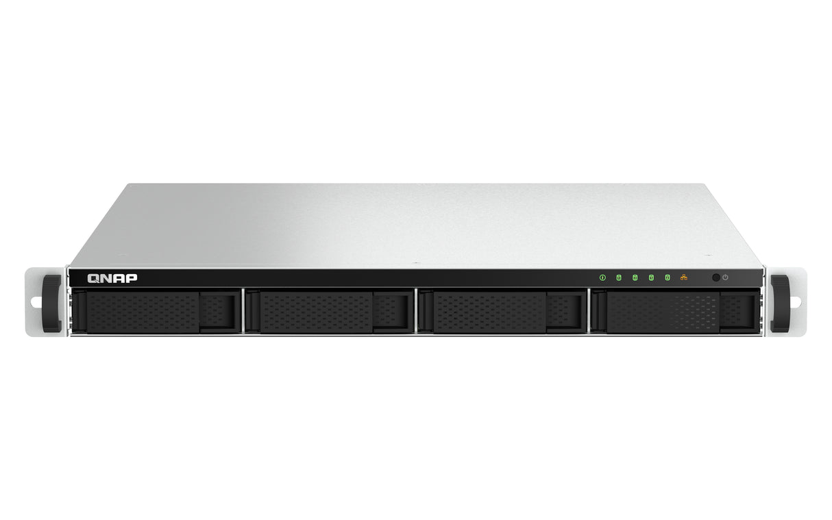 QNAP TS-464U NAS Rack (1U) Intel® Celeron® N5095 8 GB DDR4 0 TB QNAP Turbo System Aluminium, Black