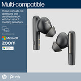 HP Poly Voyager Free 60+ UC Carbon Black Earbuds +BT700 USB-A Adapter +Touchscreen Charge Case