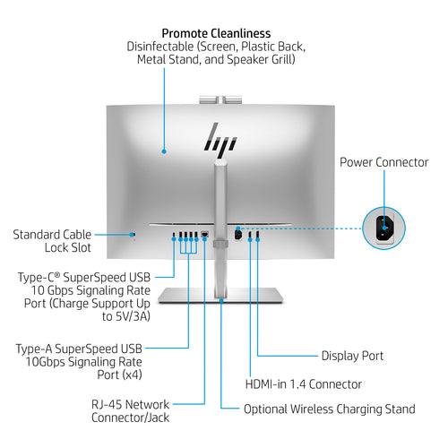 HP EliteOne 870 G9 Intel® Core™ i7 i7-13700 68.6 cm (27") 1920 x 1080 pixels All-in-One PC 16 GB DDR5-SDRAM 512 GB SSD Windows 11 Pro Wi-Fi 6E (802.11ax) Silver