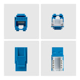 StarTech.com Cat6 Keystone Jack, 24-Pack RJ45 Ethernet Keystone Jacks, UTP Cat6 Wall Jack, 90-Degree 110 Punch Down, Blue
