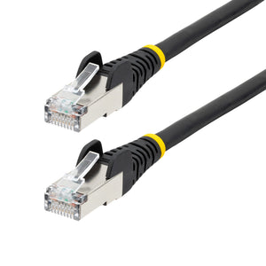 StarTech.com 1ft CAT6a Ethernet Cable - Black - Low Smoke Zero Halogen (LSZH) - 10GbE 500MHz 100W PoE++ Snagless RJ-45 w/Strain Reliefs S/FTP Network Patch Cord