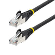 StarTech.com 100ft Black CAT6a Ethernet Cable, Snagless RJ45, 10GbE, 100W PoE++, S/FTP, LSZH, 27AWG Pure Bare Copper Wire, 500MHz, Shielded Network Patch Cord w/Strain Reliefs, Individually Tested/ETL Verified