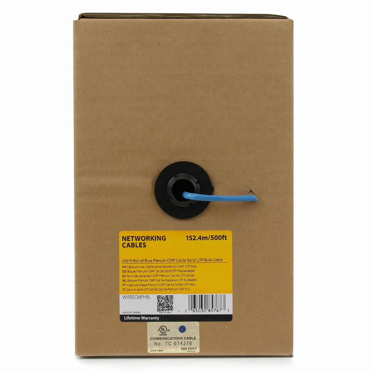 StarTech.com Bulk Cat 5e Ethernet Cable - 500 ft. - Solid - Plenum CMP - Blue - TAA Compliant
