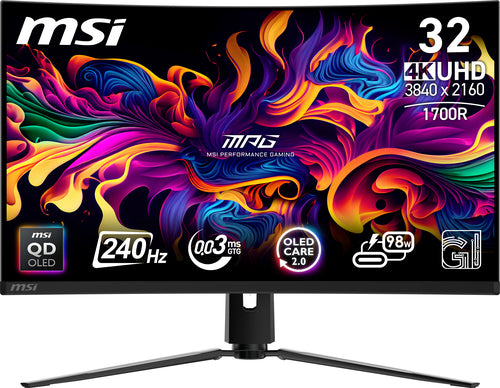 MSI MPG 321CURX QD-OLED computer monitor 80 cm (31.5") 3840 x 2160 pixels 4K Ultra HD Black