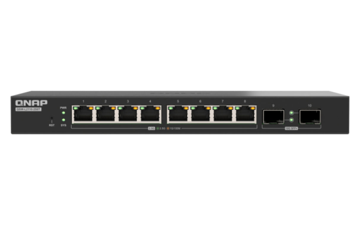 QNAP QSW-L2110-2S8T network switch Managed Desktop Black