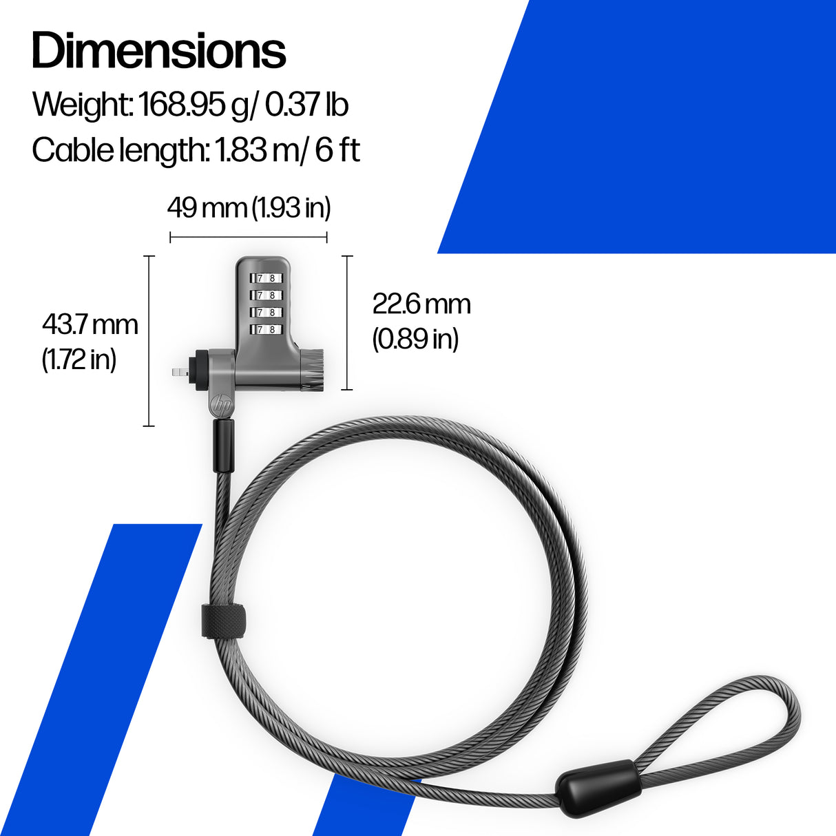 HP Universal Resettable Combination Cable Lock