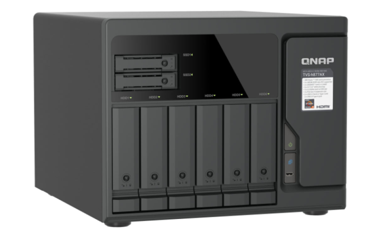 QNAP TVS-H877AX NAS Tower AMD Ryzen™ 5 16 GB DDR5 QNAP QTS Black