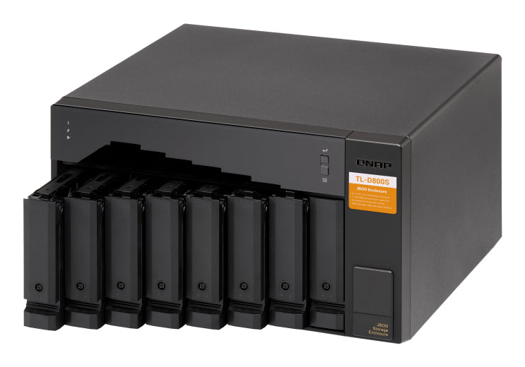 QNAP TL-D800S storage drive enclosure HDD/SSD enclosure Black, Grey 2.5/3.5"