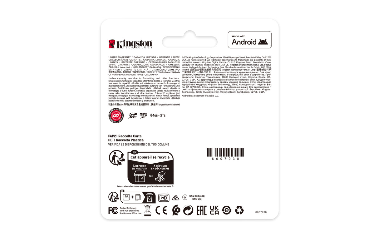 Kingston Technology 512GB microSDXC Canvas Select Plus Gen3 150MB/s A1 Card + Adapter