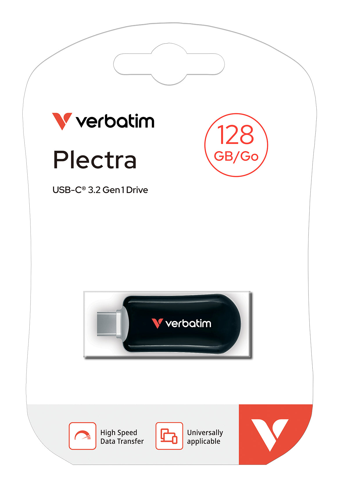 Verbatim Plectra USB-C Flash Drive Black 128GB