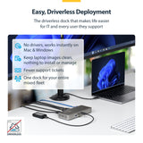 StarTech.com USB4 Docking Station, Driverless Dual 4K 144Hz for Mac and Windows, Universal USB-C Dock with DisplayPort, 100W PD and 2.5GbE