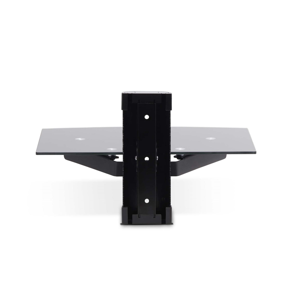 StarTech.com Floating Wall-Mounted AV Shelf, Adjustable Height Shelf For Under TV, Organize A/V Equipment On Black Tempered Glass Shelf