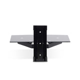 StarTech.com Floating Wall-Mounted AV Shelf, Adjustable Height Shelf For Under TV, Organize A/V Equipment On Black Tempered Glass Shelf
