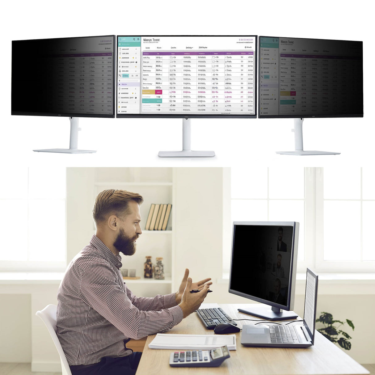 StarTech.com Magnetic Monitor Privacy Screen for 32" 16:9 Widescreen Display, Removable Filter, Anti-Glare/Glossy, Blue Light Reducing Screen Protector, TAA