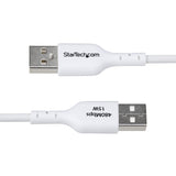 StarTech.com 3ft (91cm) USB-A to USB-C Charging Cable, Charge & Sync, 3A, USB 2.0, TPE Jacket - White USB Charging Cord