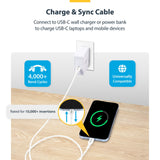 StarTech.com 2-Pack 6ft (1.8m) USB-C Charging Cable, Charge & Sync, 60W (3A) PD, USB 2.0 Laptop Charger Cable, TPE Jacket - White USB C Charging Cord