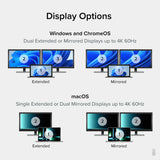 Plugable Technologies USB C to HDMI Adapter for Dual Monitors 4K 60Hz, Compatible with Windows, Chromebook, USBC Thunderbolt USB4 Laptops, MST Extended Display Type C Multi HDMI Port Adapter, Driverless USBC-MSTH2