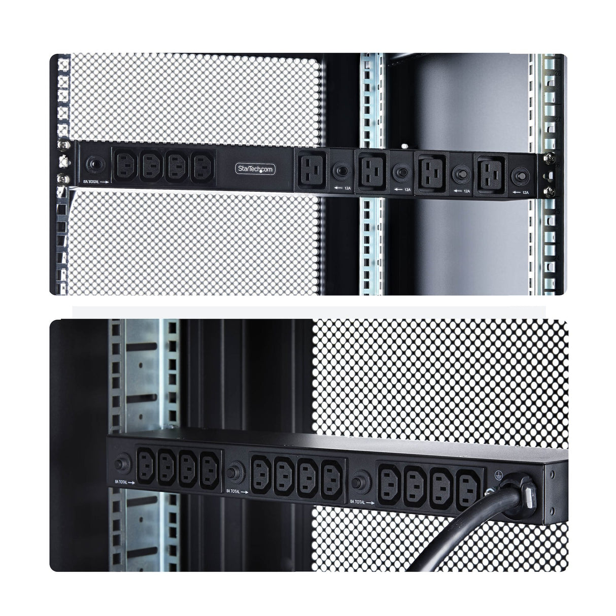 StarTech.com 20-Outlet Rackmount PDU, 1U Server Power Strip, 16x C13 + 4x C19, 8x Front and 12x Rear Outlets, NEMA L6-30P Wall Connection, 30A/240V, UL-Listed, TAA