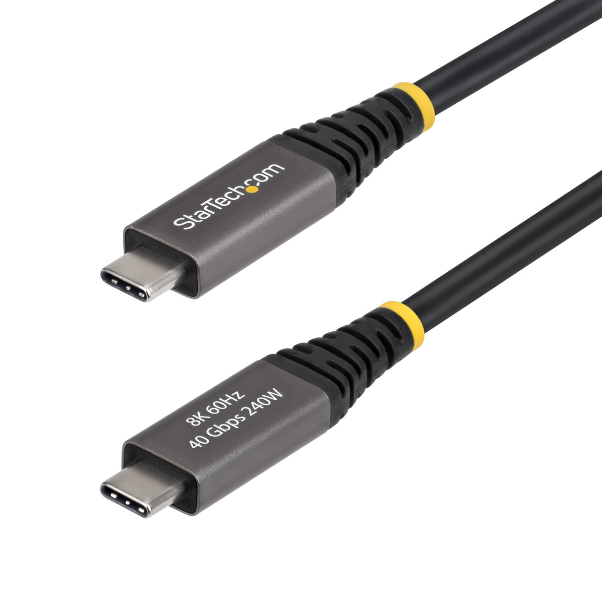 StarTech.com 6ft (1.8m) Active USB4 Cable, 40Gbps, 240W PD, 8K 60Hz/4K 240Hz DP2.1 DP40, TPE Jacket, Thunderbolt 4 Compatible USB-C Cable - Black USB-C Cord
