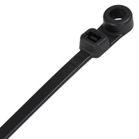Cable Tie Screw Mount 50 lb 8" #10 Screw, PA66 Black 100pkg
