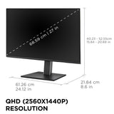 Viewsonic VG Series VG2758-2K computer monitor 68.6 cm (27") 2560 x 1440 pixels Quad HD LED Black
