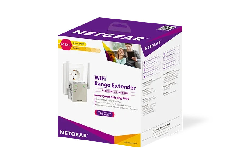 NETGEAR EX6120-100CNS network extender Network repeater Grey, White 10, 100 Mbit/s
