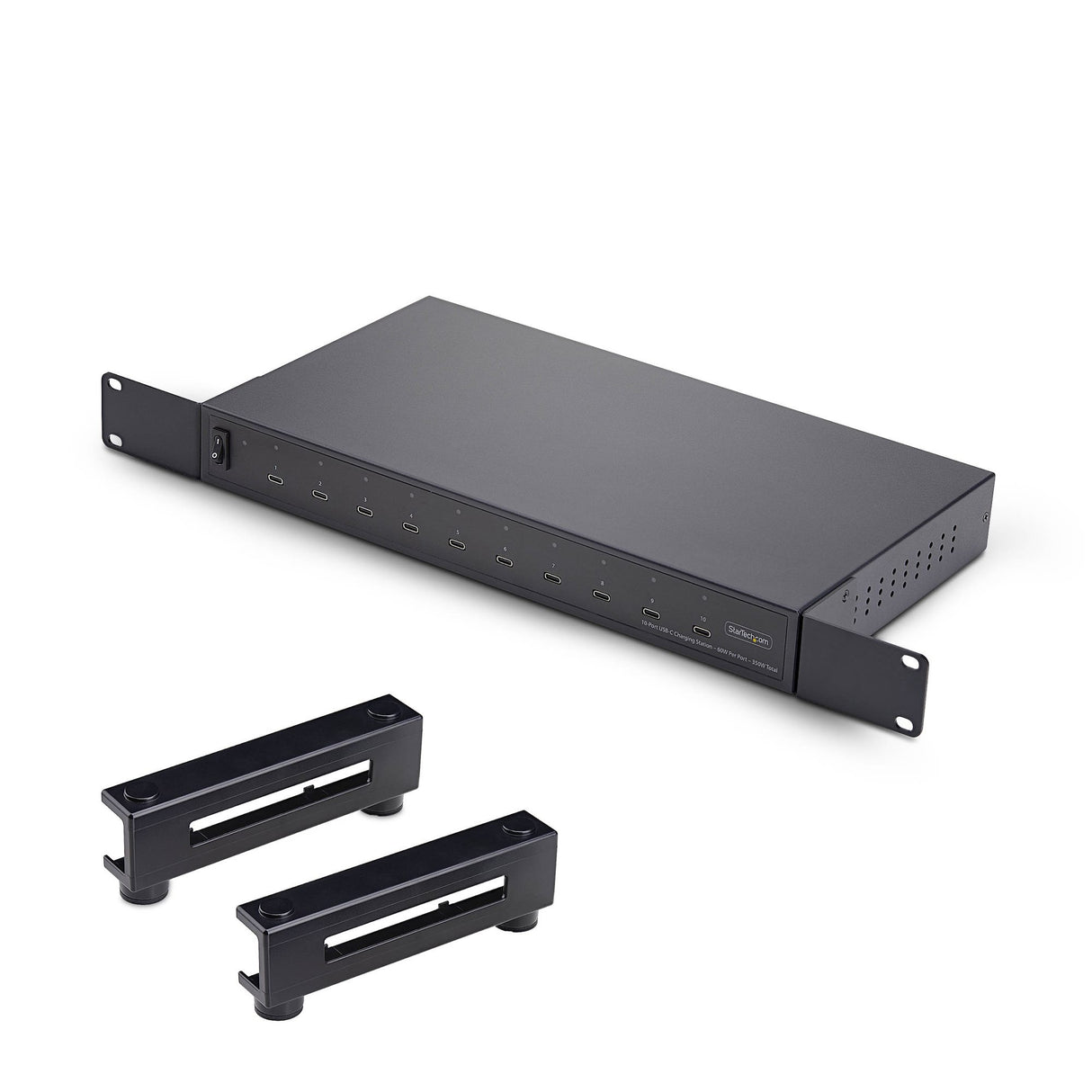 StarTech.com 10-Port USB-C Charging Hub, 60W Per Port, 350W Total Power, Multiport Charger Block / Station, TAA Compliant