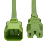 StarTech.com 6ft (1.8m) Heavy Duty PDU Power Cord, C14 to C15, 15A 250V, 14AWG, Green PDU Power Cable, C14 to C15 Heavy Gauge AC Power Cord, TAA Compliant, UL Listed