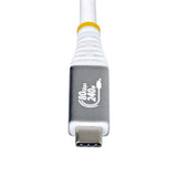 StarTech.com 1.5ft (45cm) USB4 Cable, 80Gbps, USB-IF Certified USB-C Cable, 240W PD, 8K 120Hz/4K 240Hz DP2.1 DP80, TPE Jacket, Thunderbolt 4 Compatible - White USB-C Cord